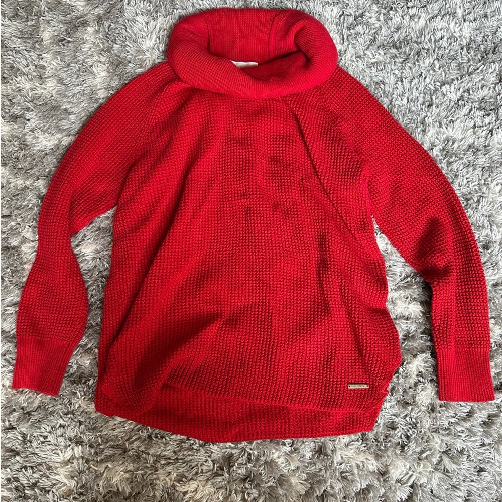 Michael Kors Red Cable Sweater
